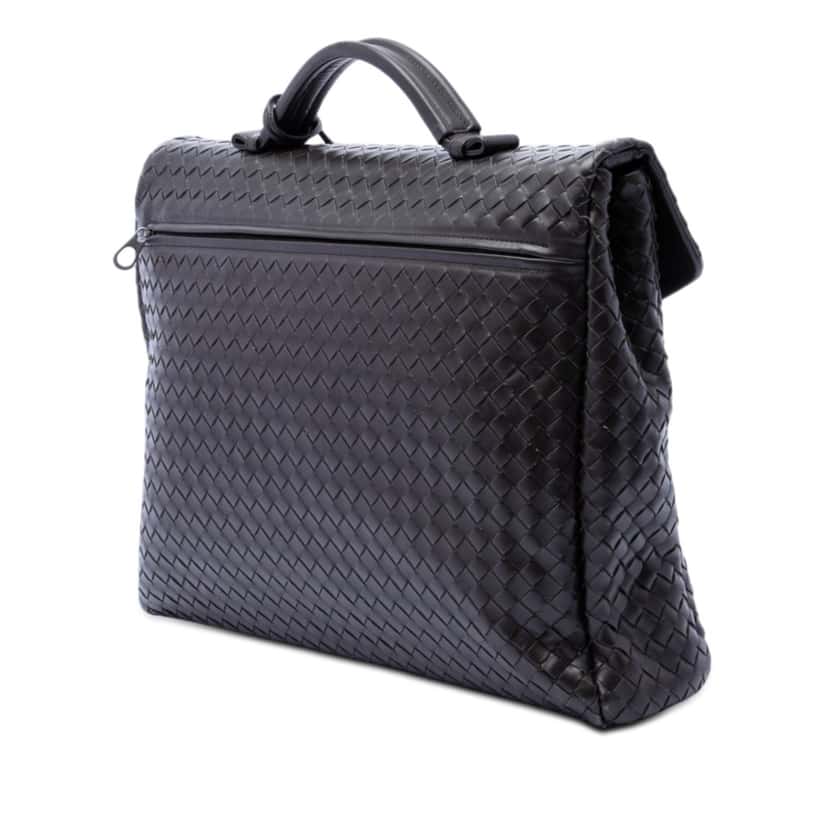 Bottega Veneta Nappa Intrecciato Briefcase Black Leather Very good condition - Back View