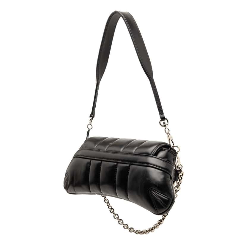 Gucci Small Quilted Leather Horsebit Chain Satchel Black Leather Very good condition - Back View