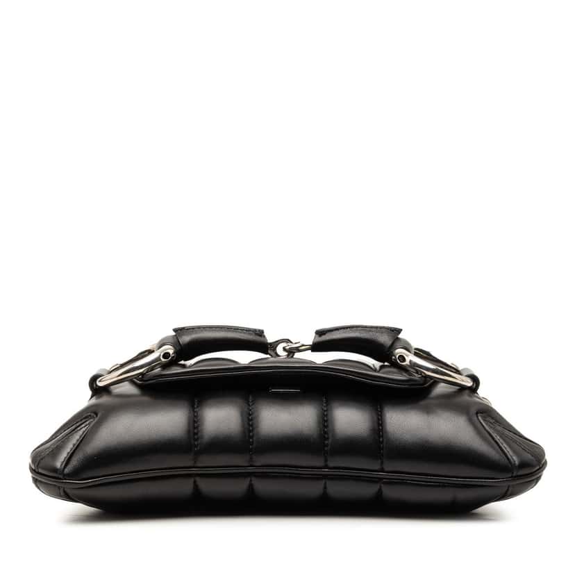 Gucci Small Quilted Leather Horsebit Chain Satchel Black Leather Very good condition - Inside View