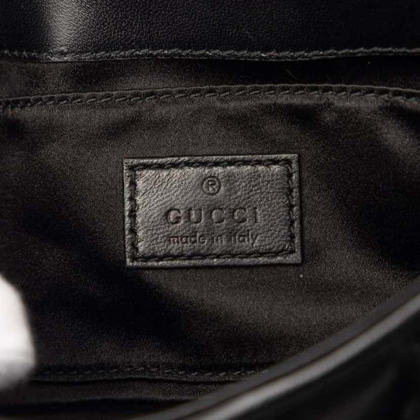 Gucci Small Quilted Leather Horsebit Chain Satchel Black Leather Very good condition - Box View