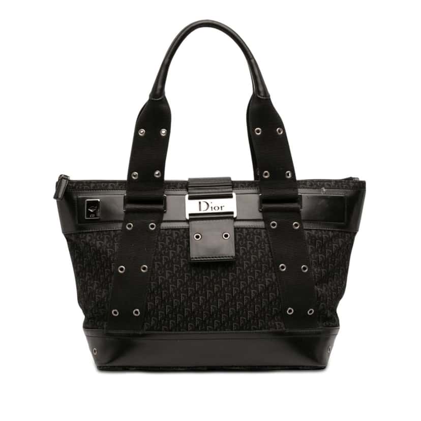 Dior Diorissimo Trotter Canvas Street Chic Columbus Tote Black Good condition - Front View