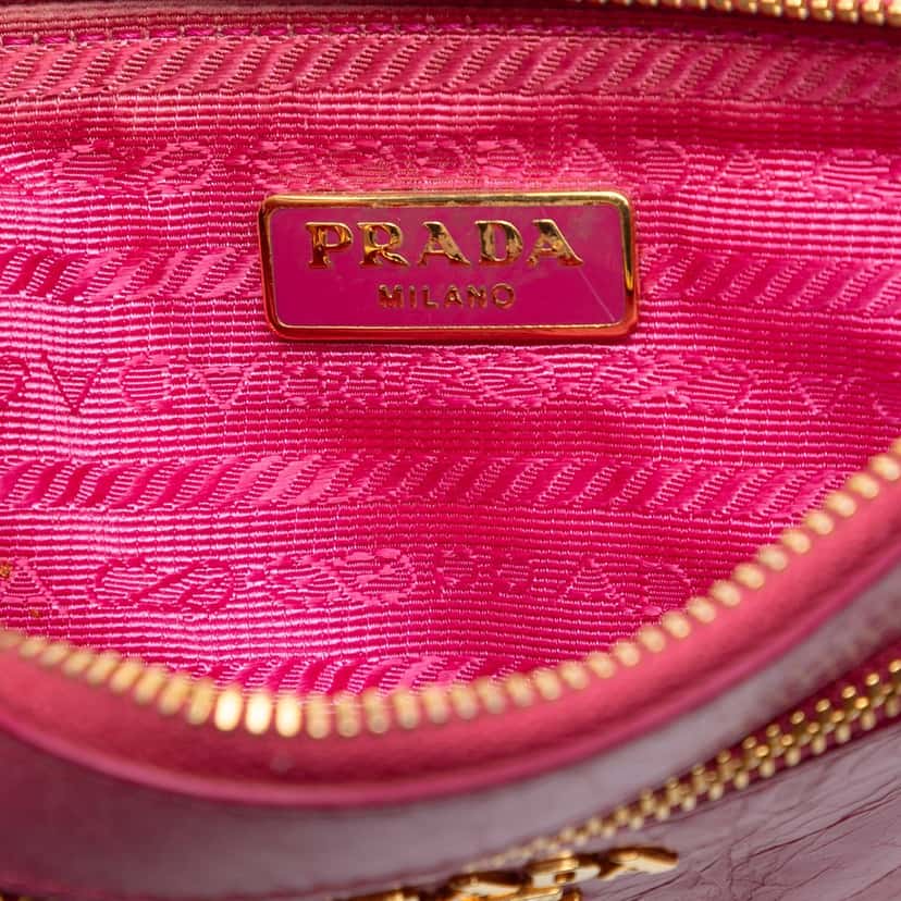 Prada Vitello Shine Crossbody Pink Leather Very good condition - Box View