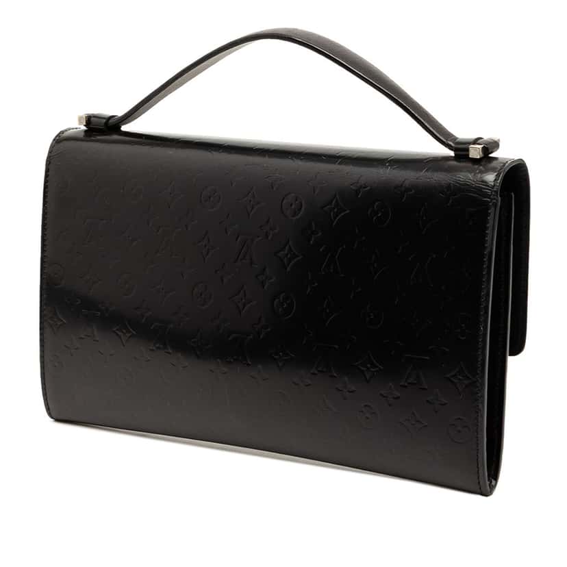 Louis Vuitton Monogram Glace Anouchka MM Black Leather Very good condition - Back View