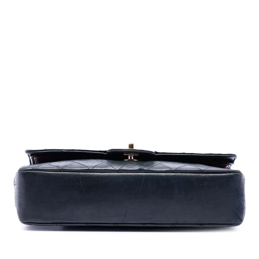 Chanel Medium Classic Lambskin Double Flap Black Leather Very good condition - Inside View