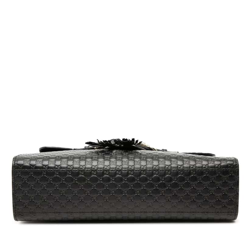 Gucci Medium Microguccissima Emily Shoulder Bag Black Leather Very good condition - Inside View