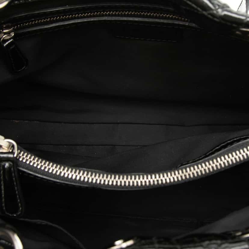 Dior Small Patent Cannage Soft Zipped Shopping Tote Black Leather Good condition - Model View
