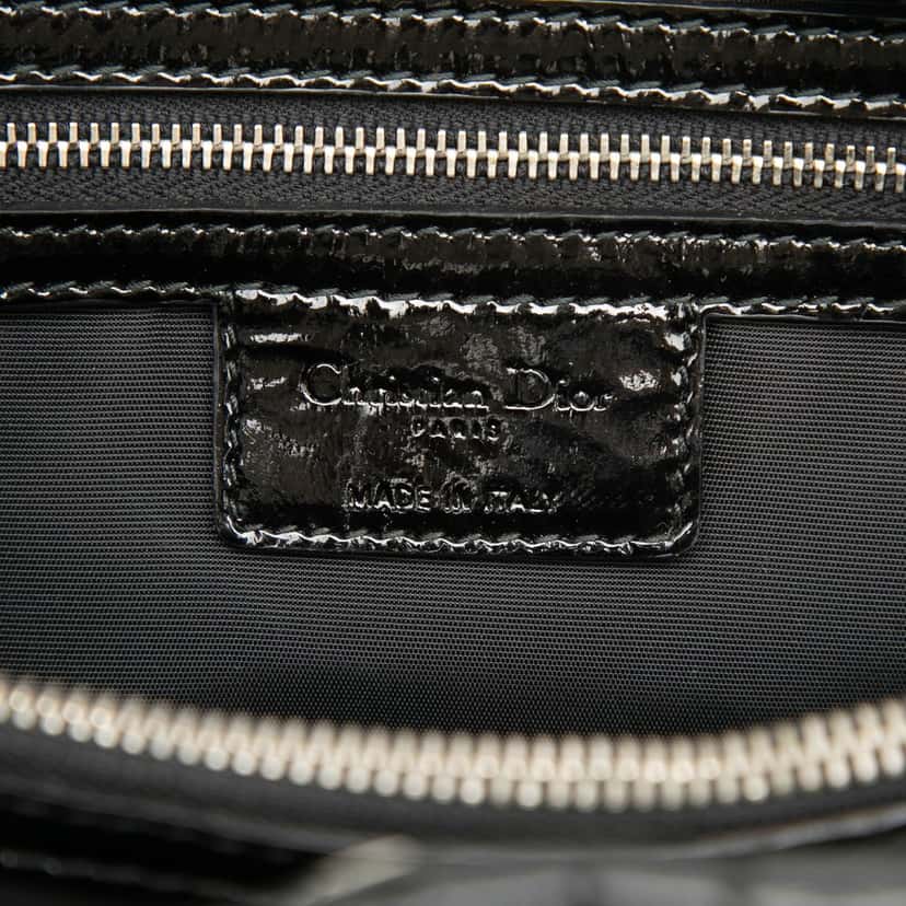 Dior Small Patent Cannage Soft Zipped Shopping Tote Black Leather Good condition - Box View
