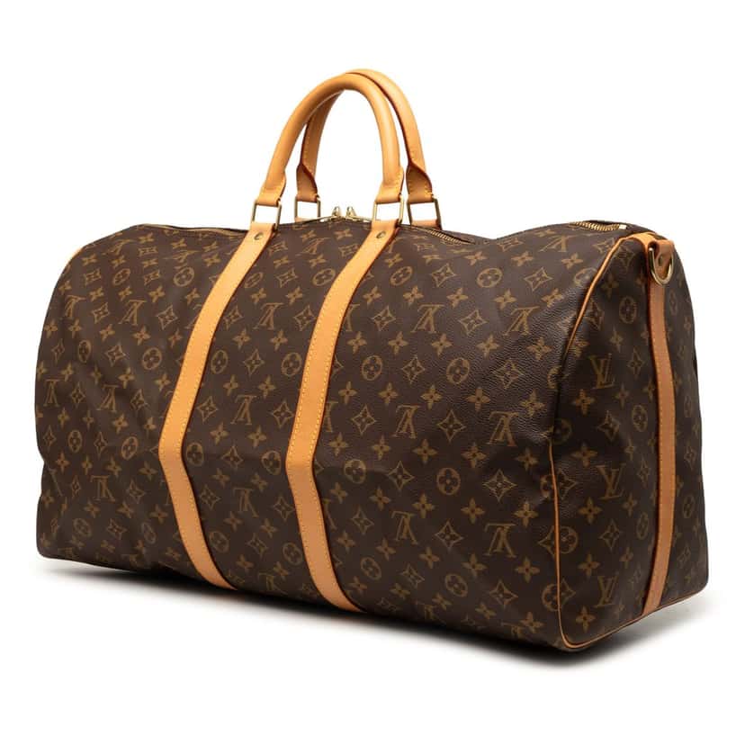 Louis Vuitton Monogram Keepall Bandouliere 55 Brown Very good condition - Back View