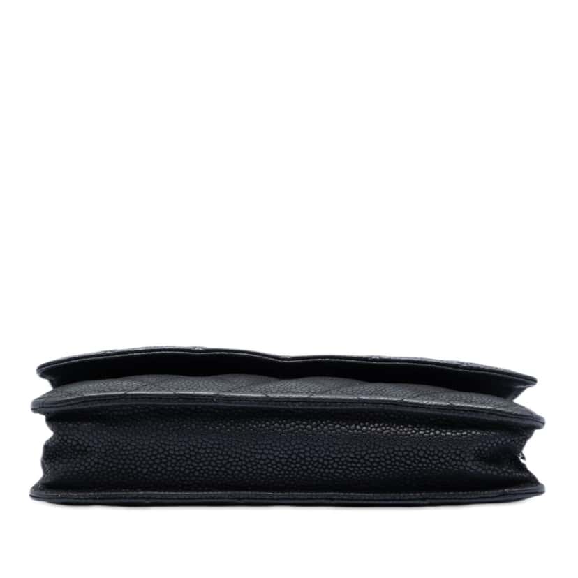 Chanel CC Quilted Caviar Wallet on Chain Black Leather Very good condition - Inside View