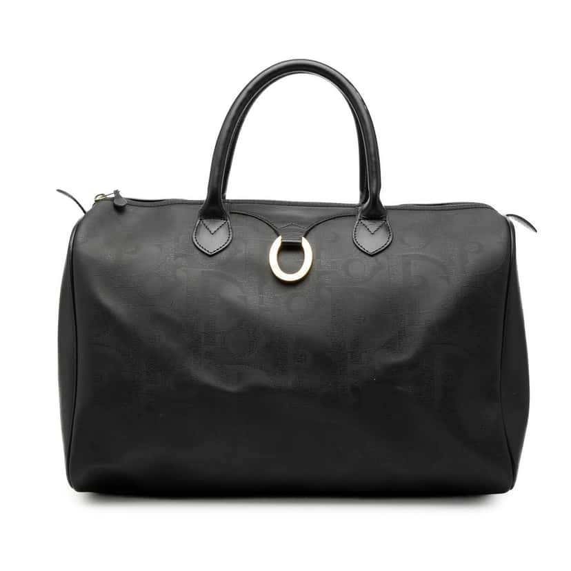Dior Diorissimo Trotter Coated Canvas Travel Bag Black Very good condition - Front View