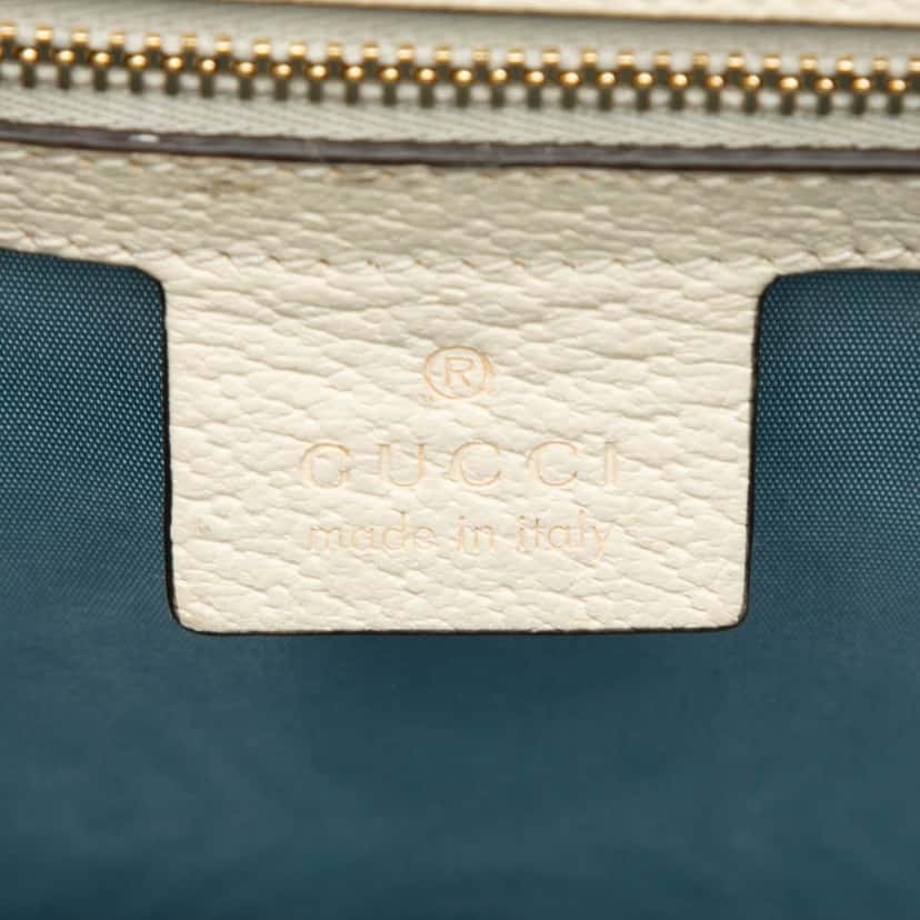 Gucci Small Leather Bee Star Sylvie Satchel White Leather Very good condition - Box View