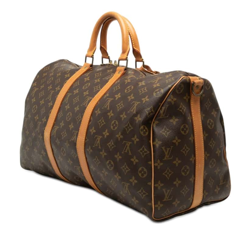 Louis Vuitton Monogram Keepall Bandouliere 50 Brown Very good condition - Back View