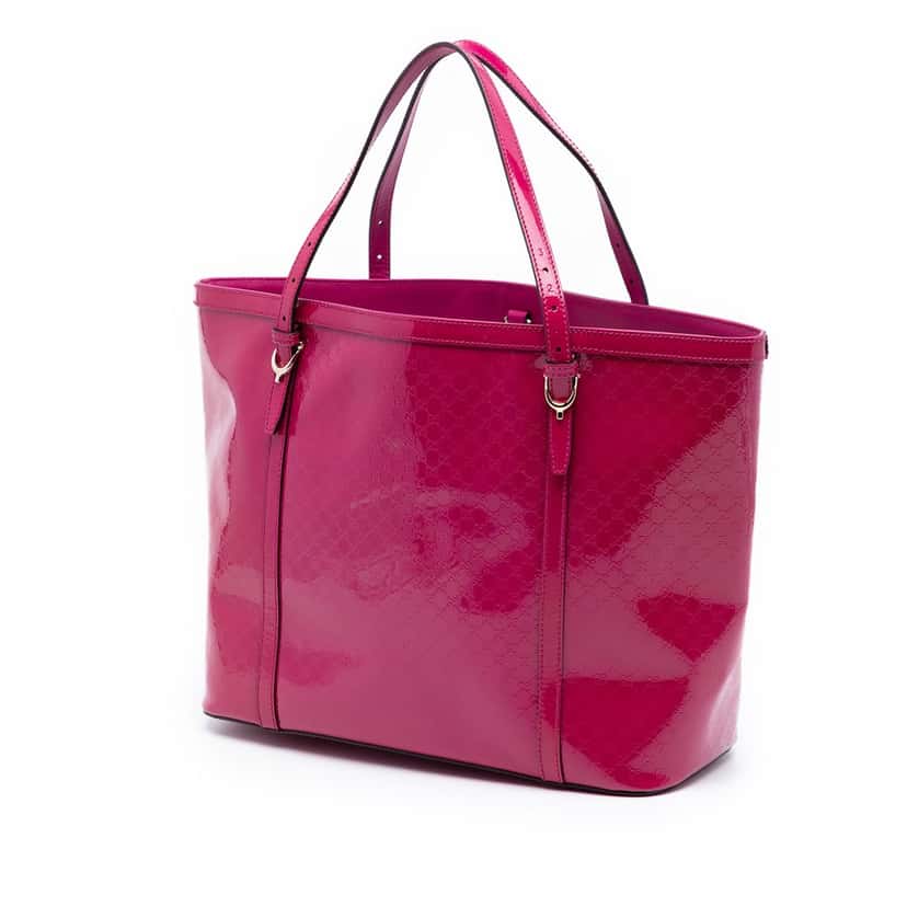 Gucci Patent Microguccissima Nice Tote Pink Leather Very good condition - Back View