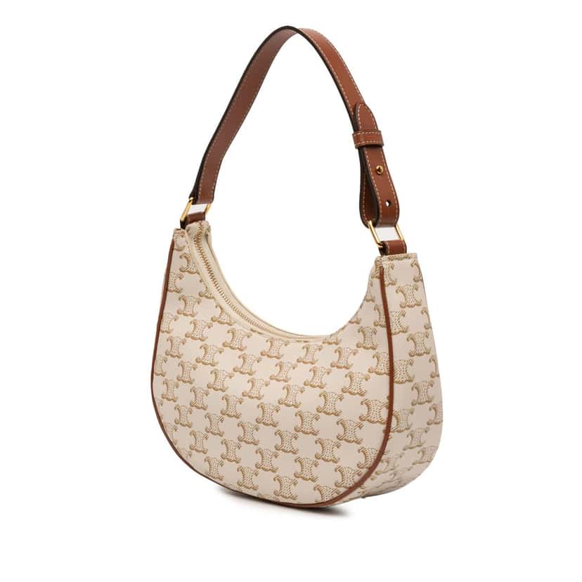 Celine Triomphe Coated Canvas Ava Shoulder Bag Brown Very good condition - Back View