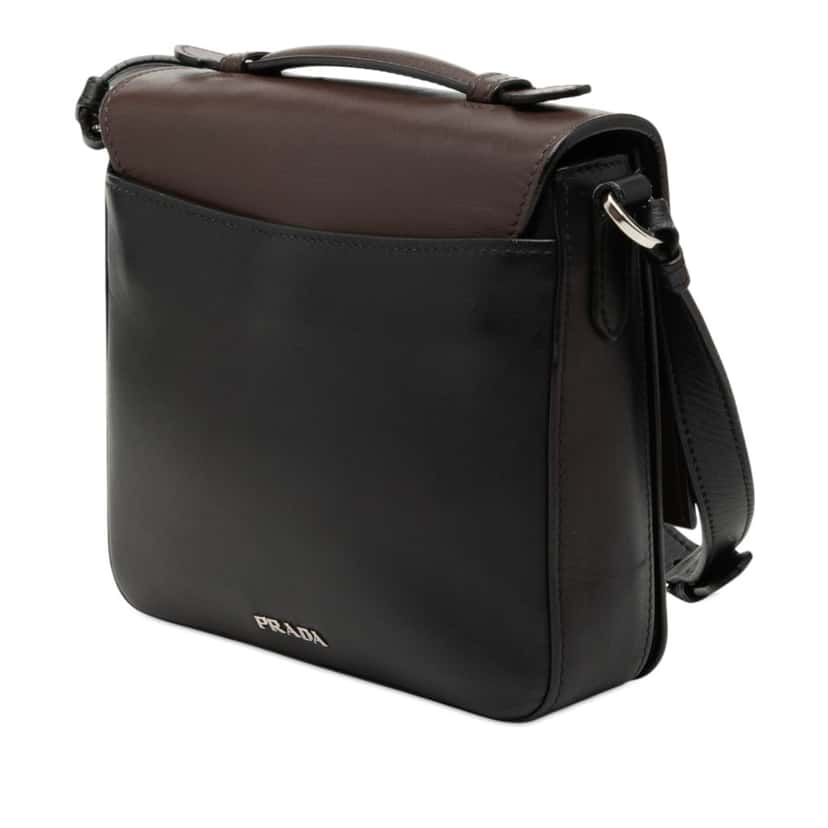 Prada Bicolor City Calf Satchel Black Leather Very good condition - Back View