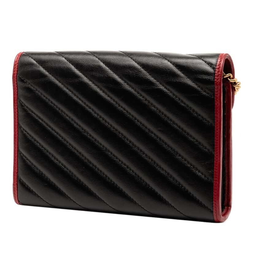 Gucci GG Marmont Matelasse Leather Torchon Wallet On Chain Black Leather Very good condition - Back View