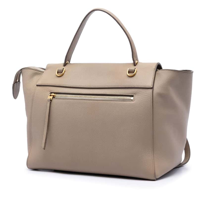 Celine Mini Grained Calfskin Belt Bag Beige Leather Very good condition - Back View