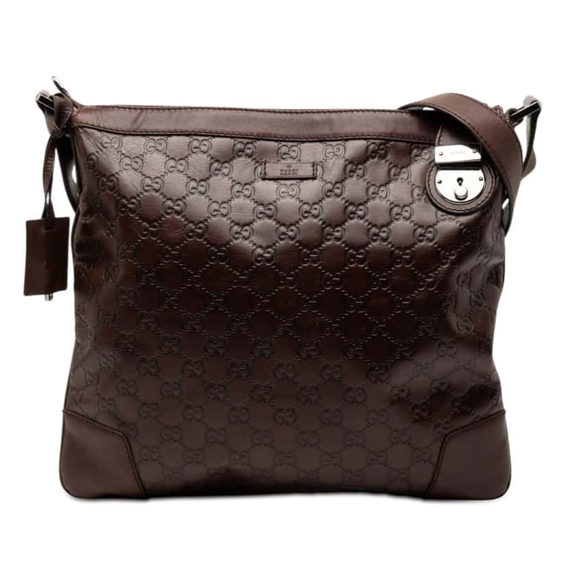 Gucci Guccissima Crossbody Brown Leather Very good condition - Front View