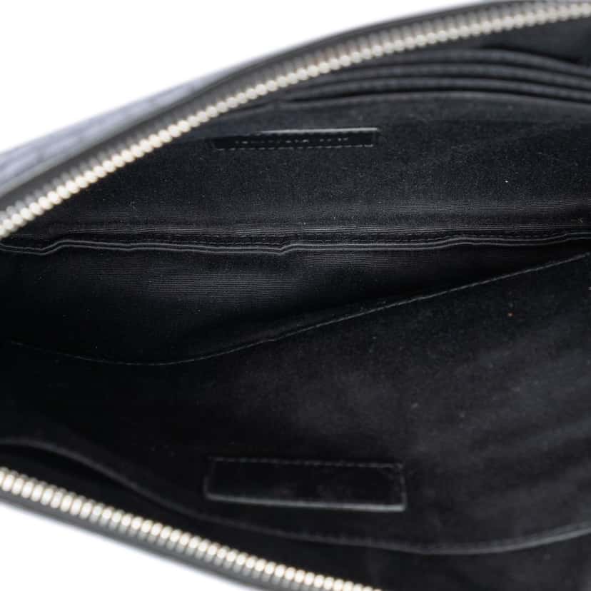 Saint Laurent Crocodile Embossed Leather Zipped Tablet Holder Black Leather Very good condition - Model View