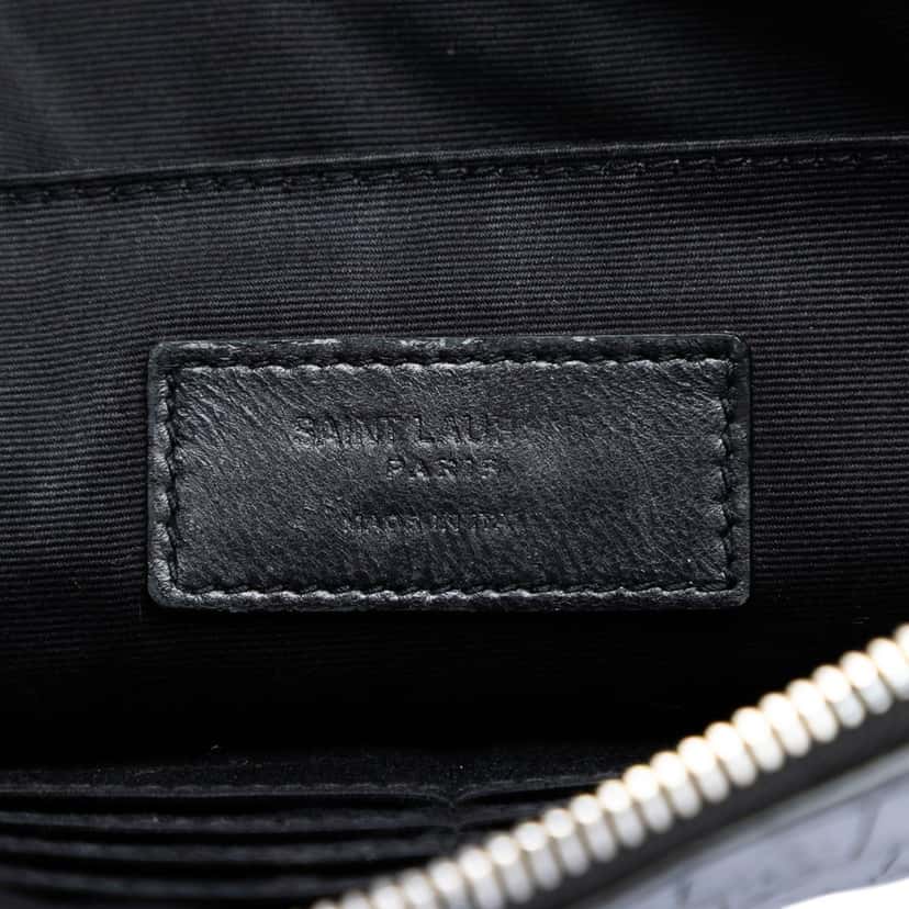 Saint Laurent Crocodile Embossed Leather Zipped Tablet Holder Black Leather Very good condition - Box View