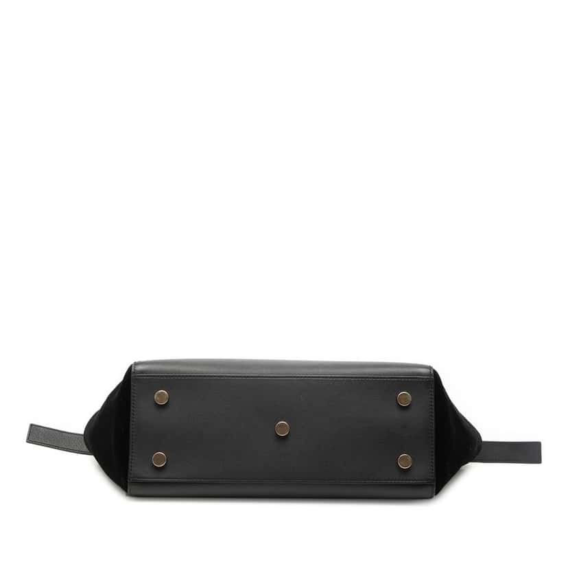 Saint Laurent Baby Suede Trimmed Leather Downtown Cabas Satchel Black Leather Very good condition - Inside View