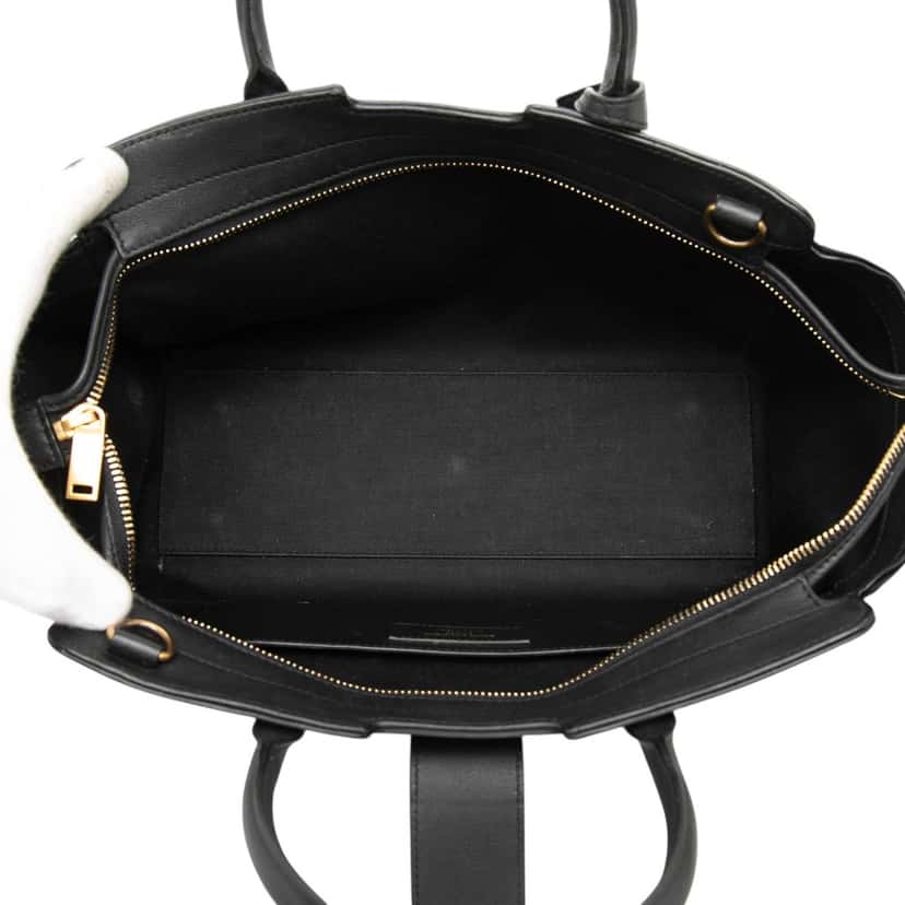 Saint Laurent Baby Suede Trimmed Leather Downtown Cabas Satchel Black Leather Very good condition - Model View
