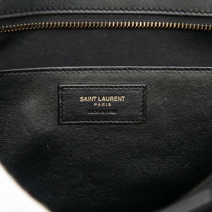 Saint Laurent Baby Suede Trimmed Leather Downtown Cabas Satchel Black Leather Very good condition - Box View
