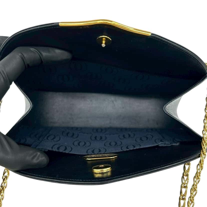 Cartier Leather Sapphire Chain Crossbody Black Leather Very good condition - Inside View