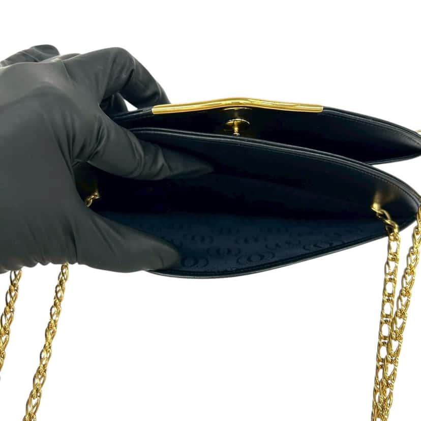 Cartier Leather Sapphire Chain Crossbody Black Leather Very good condition - Model View