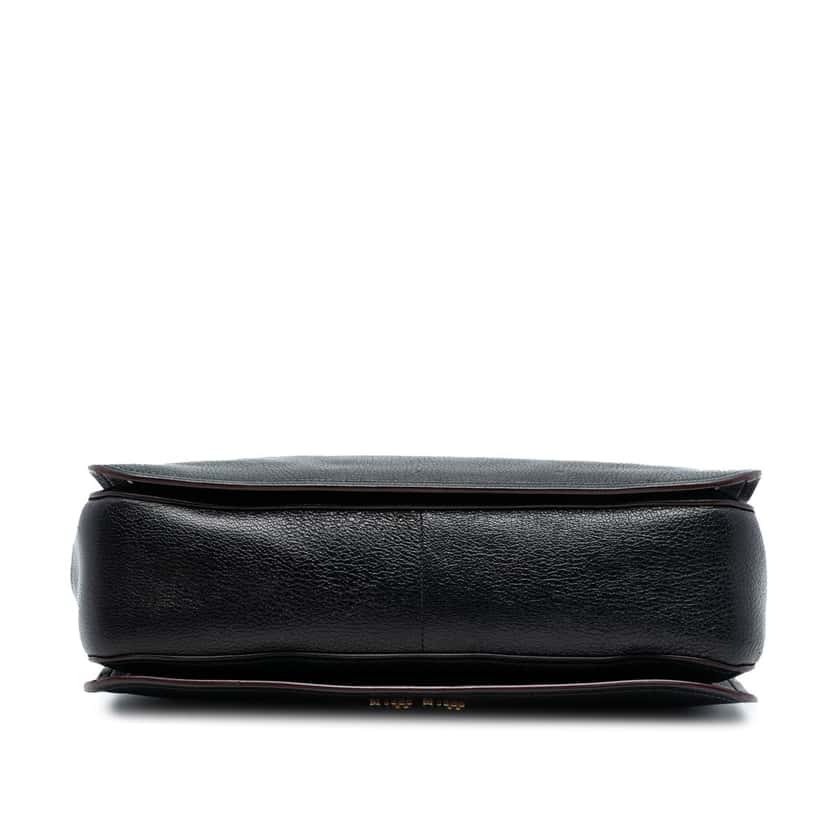 Miu Miu Goatskin Madras Satchel Black Leather Very good condition - Inside View