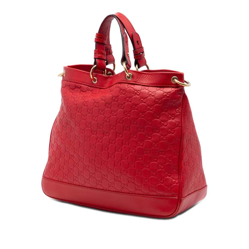 Gucci Medium Guccissima Valentine Top Handle Bag Red Leather Very good condition - Back View