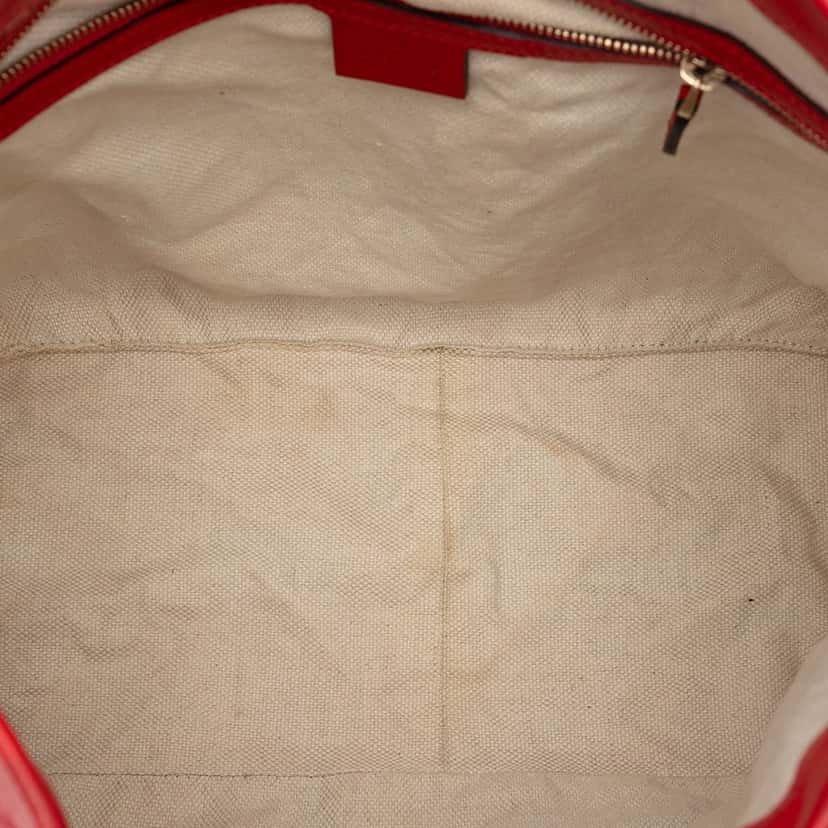 Gucci Medium Guccissima Valentine Top Handle Bag Red Leather Very good condition - Model View