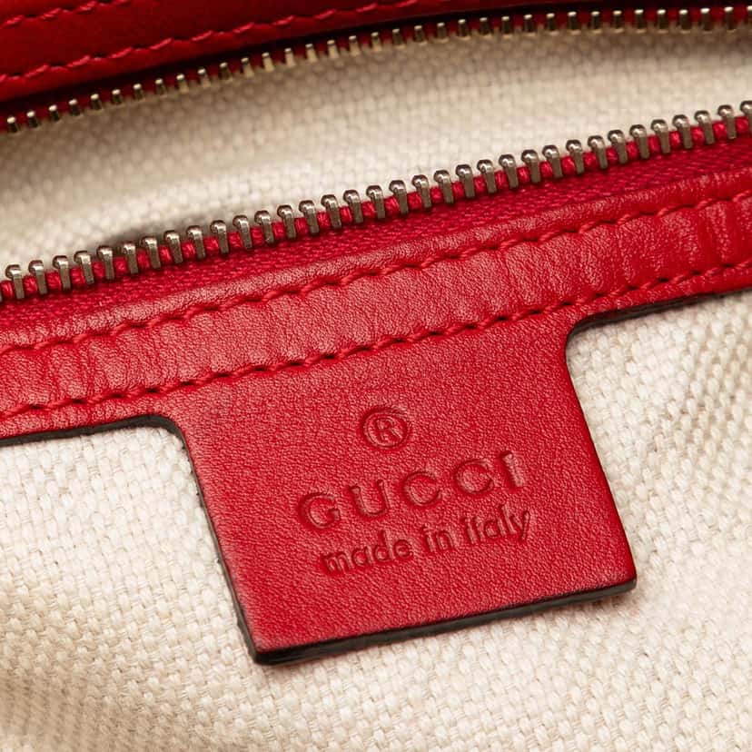 Gucci Medium Guccissima Valentine Top Handle Bag Red Leather Very good condition - Box View