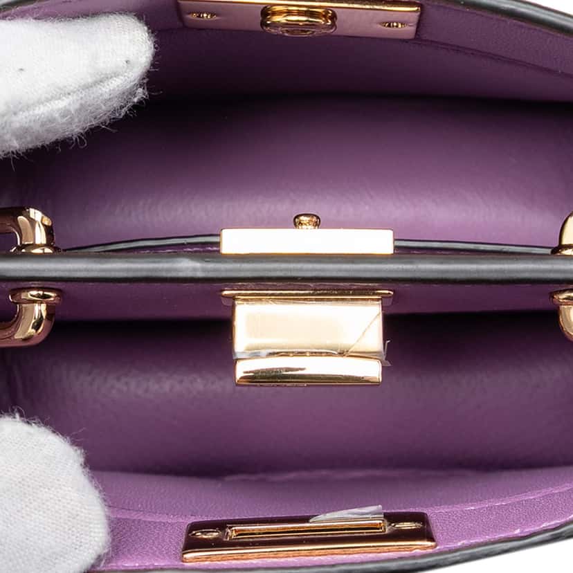 Fendi Nano Calfskin Peekaboo ISeeU Maxi Handle Satchel Purple Leather Very good condition - Model View