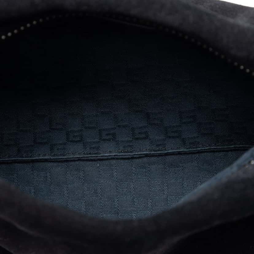 Gucci Suede Handbag Black Leather Very good condition - Model View
