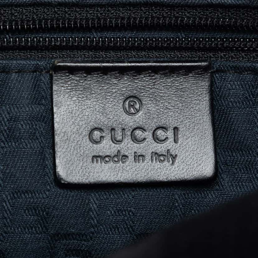 Gucci Suede Handbag Black Leather Very good condition - Box View