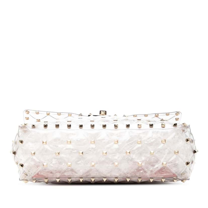 Valentino Medium PVC Rockstud Spike Satchel White Plastic Very good condition - Inside View