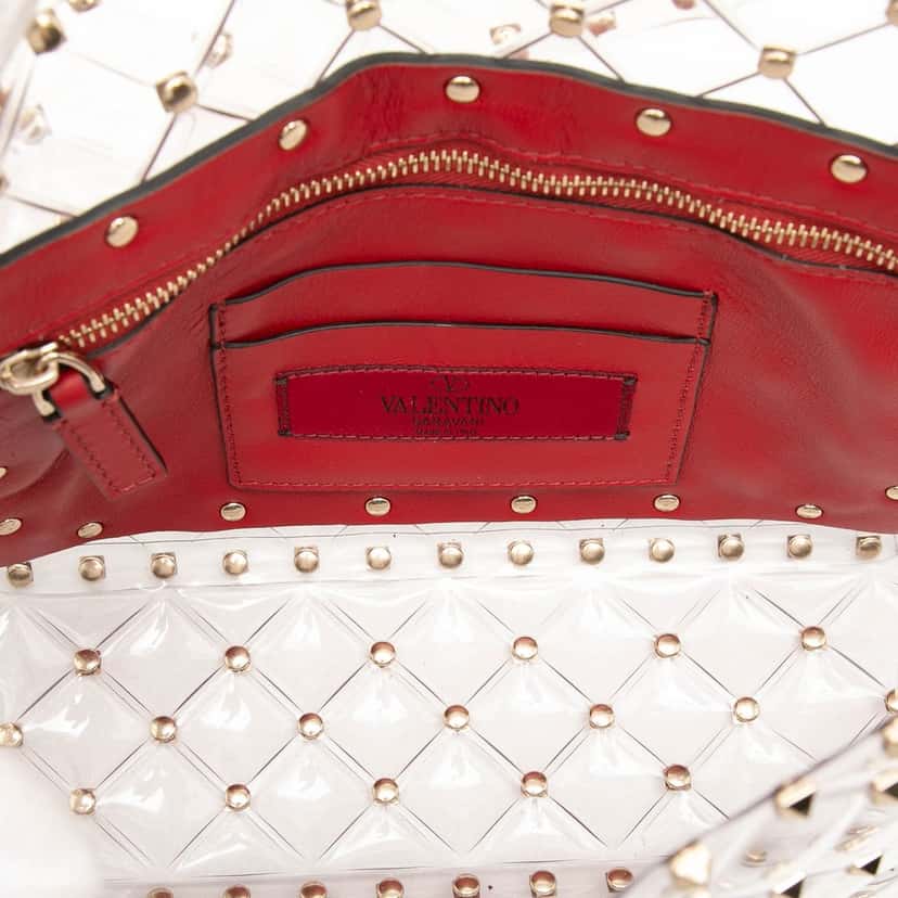 Valentino Medium PVC Rockstud Spike Satchel White Plastic Very good condition - Model View