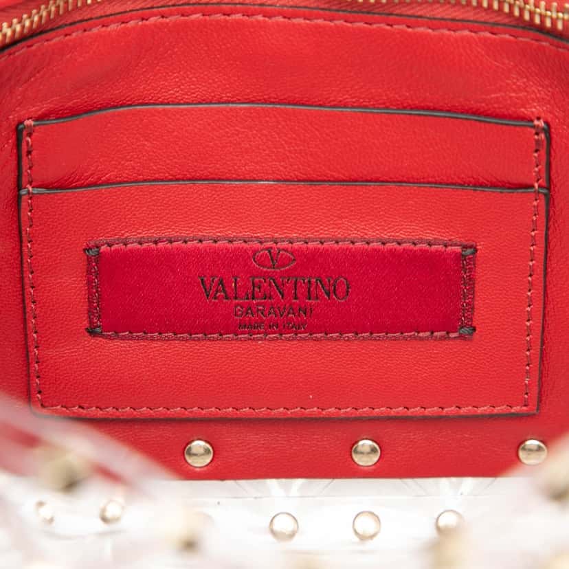 Valentino Medium PVC Rockstud Spike Satchel White Plastic Very good condition - Box View