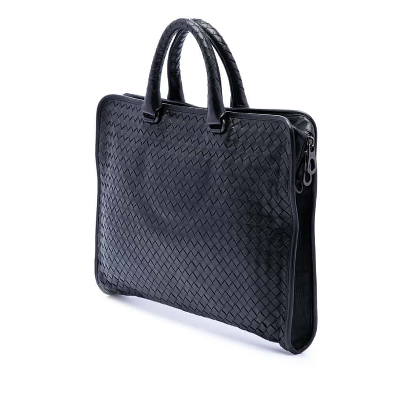 Bottega Veneta Nappa Intrecciato Briefcase Black Leather Very good condition - Back View