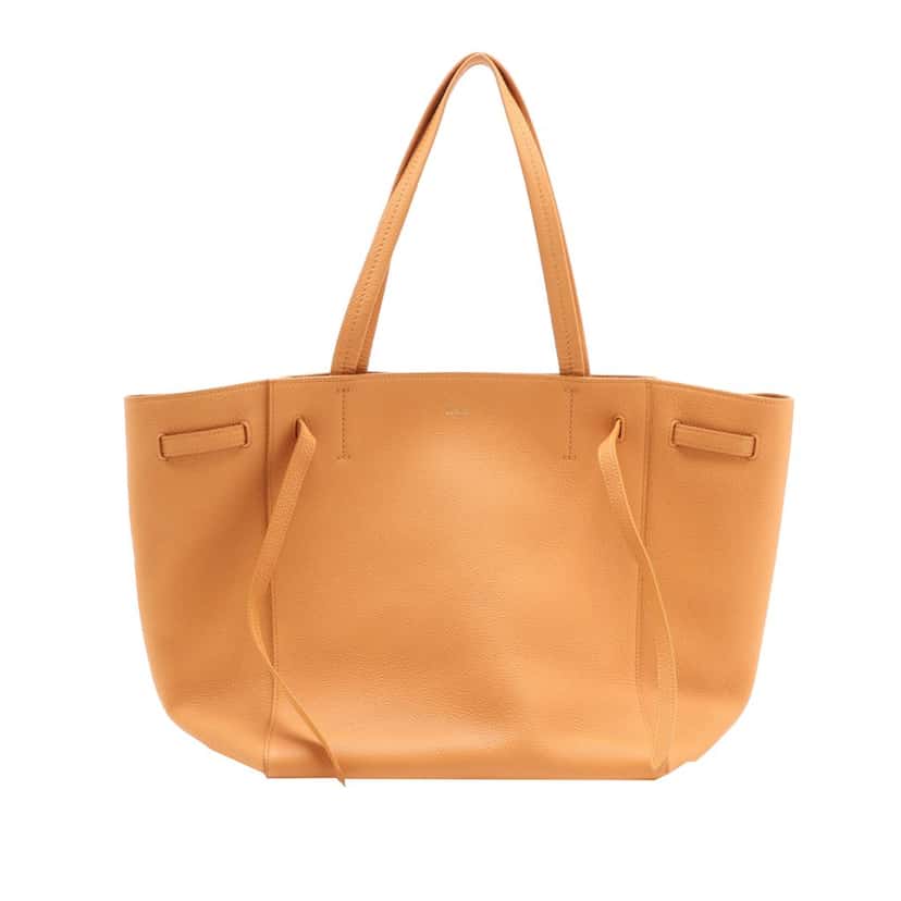 Celine Small Grained Calfskin Phantom Cabas Tote Orange Leather Very good condition - Back View