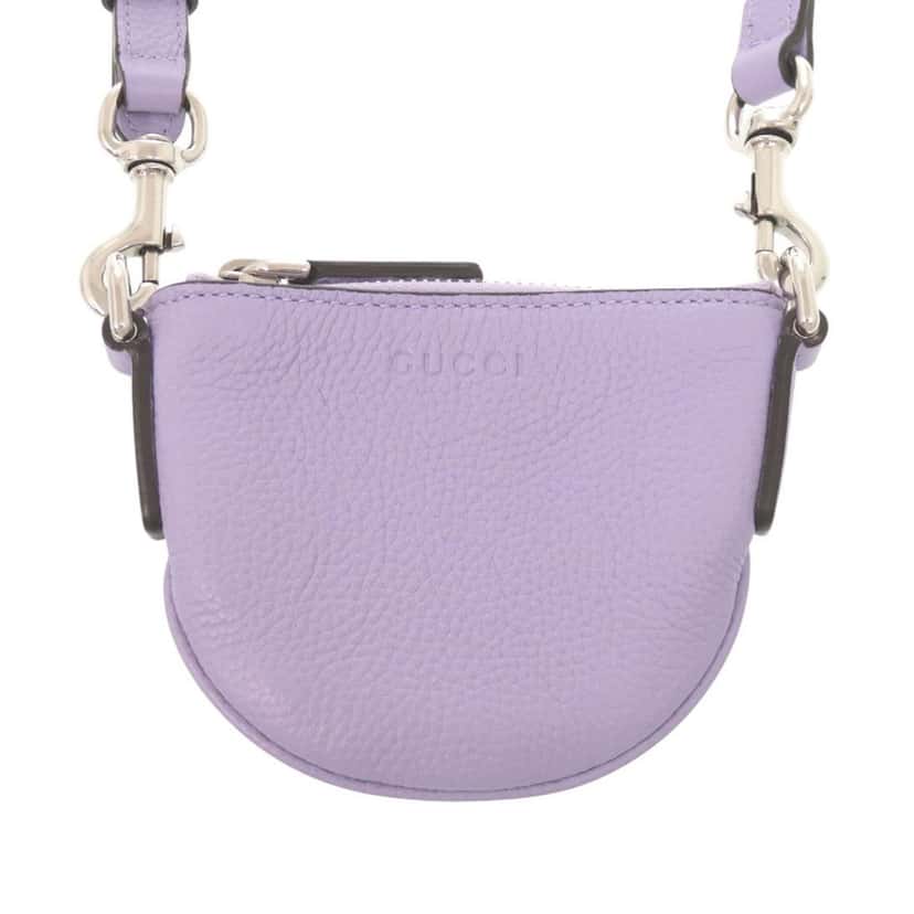Gucci Micro Mini Calfskin Web B Crossbody Purple Leather Very good condition - Back View