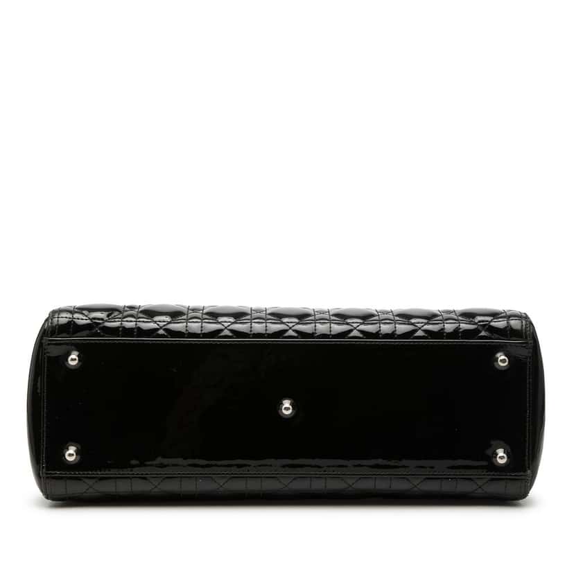 Dior Large Patent Cannage Lady Dior Black Leather Very good condition - Inside View