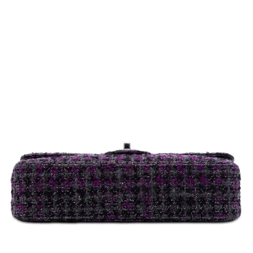 Chanel Medium Classic Tweed Double Flap Purple Very good condition - Inside View