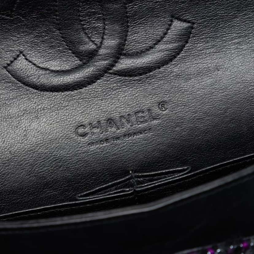 Chanel Medium Classic Tweed Double Flap Purple Very good condition - Box View