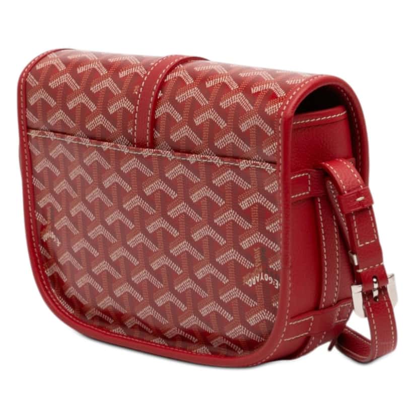 Goyard Goyardine Coeur Goyard Belvedere II PM Red Very good condition - Back View