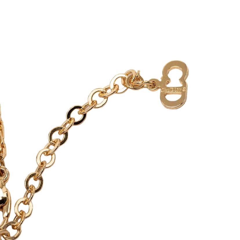 Dior Gold Plated CD Strass Logo Heart Pendant Necklace Gold Metal Very good condition - Model View