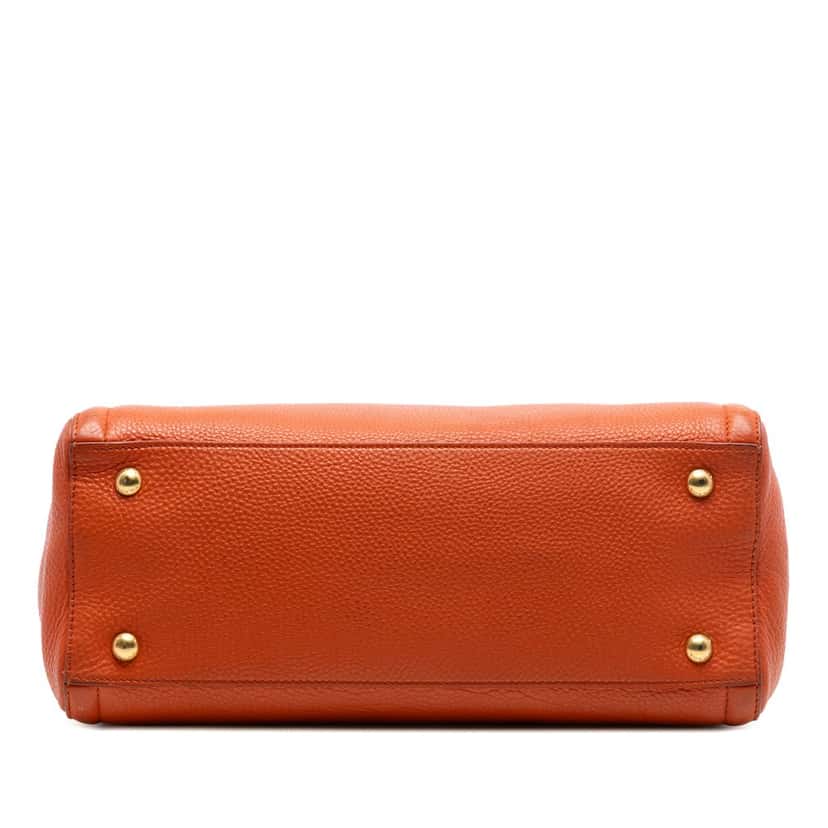 Prada Vitello Daino Open Convertible Tote Orange Leather Very good condition - Inside View