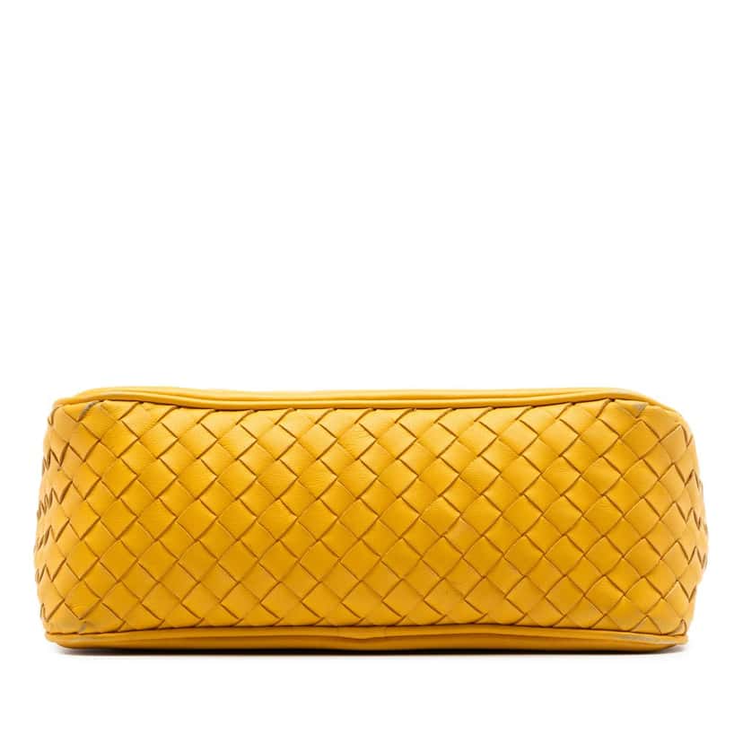Bottega Veneta Intrecciato Trimmed Nappa Zipped Pouch Yellow Leather Very good condition - Inside View