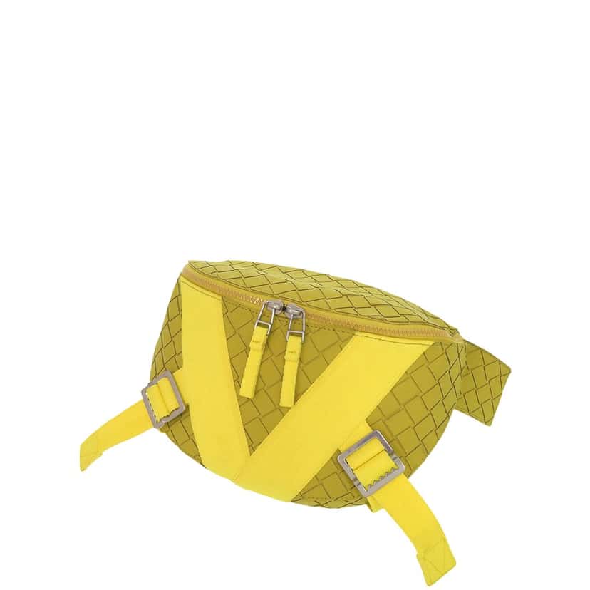 Bottega Veneta Nappa Intrecciato Carved Panels Belt Bag Yellow Leather Very good condition - Front View